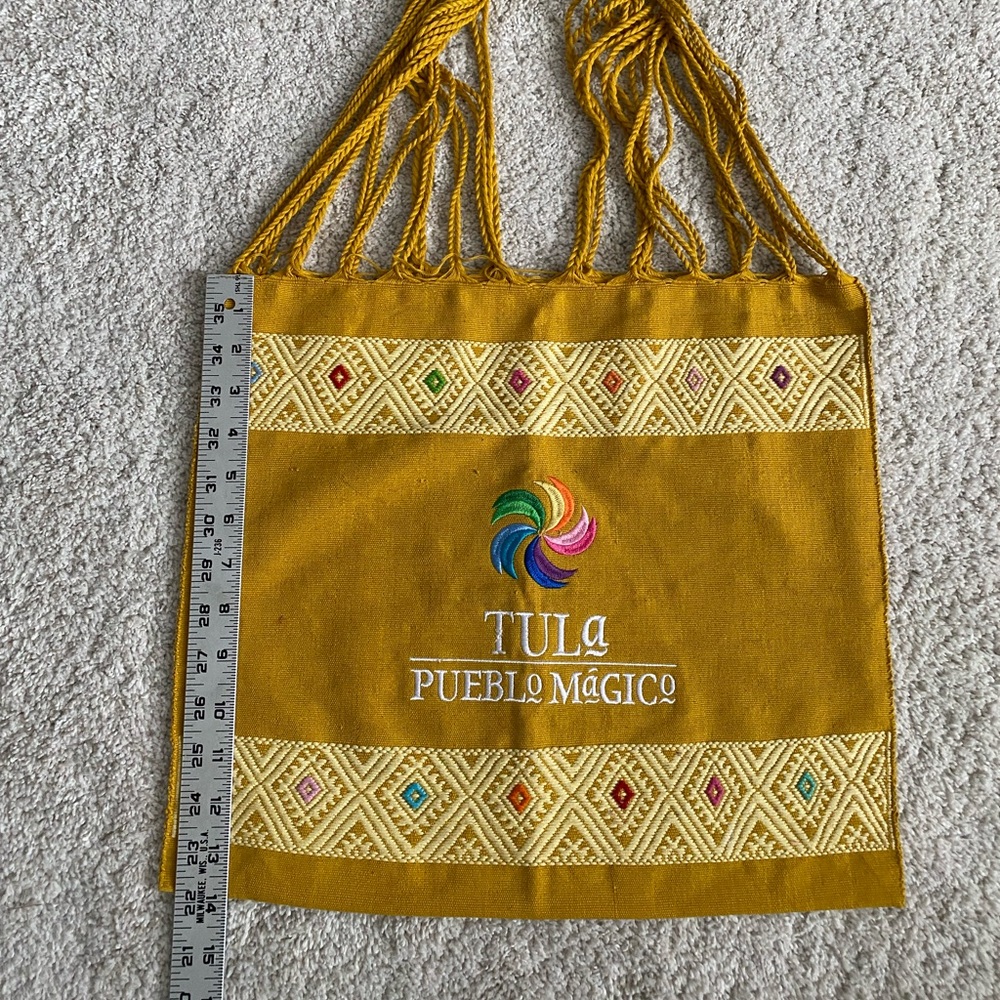 Handmade Mexican Tote Bag Woven Organic Cotton - Picture 4 of 5